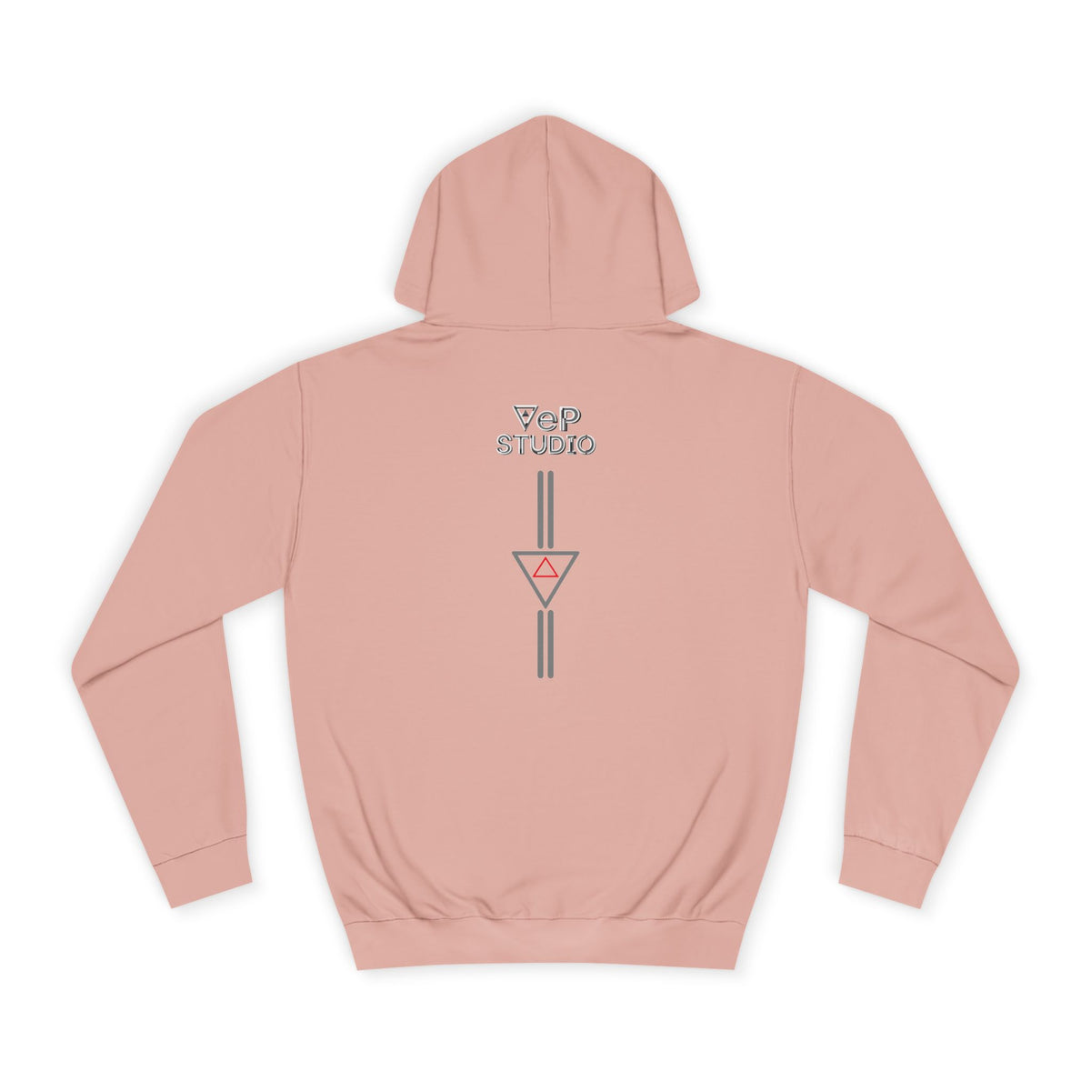 Minimal Geometric Cube Hoodie — 'VeP' Studio Logo Pullover
