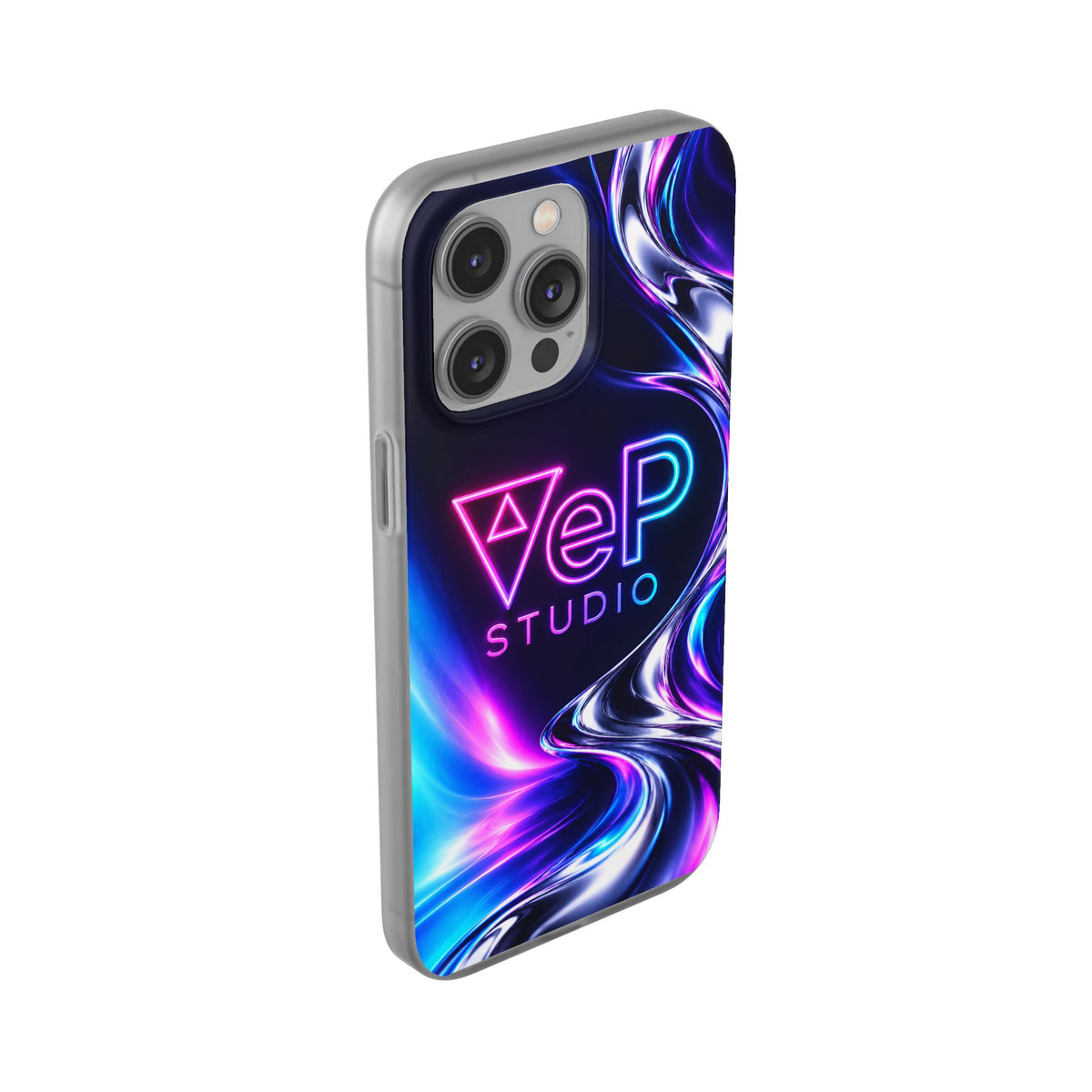 Phone Case — Neon Vaporwave "VeP Studio" Soft Flexi Cover