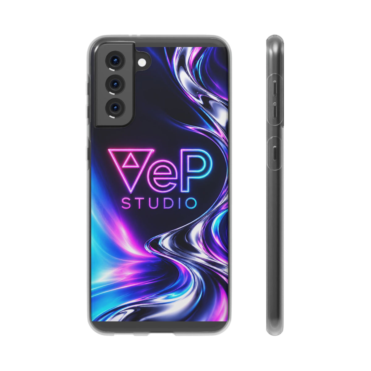 Phone Case — Neon Vaporwave "VeP Studio" Soft Flexi Cover
