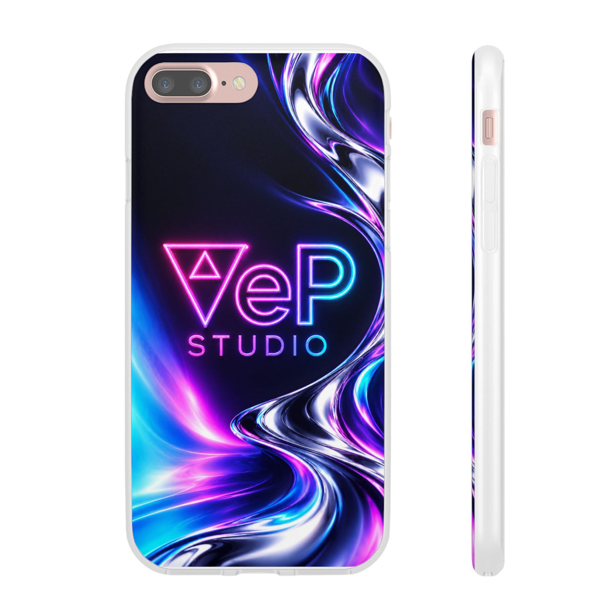 Phone Case — Neon Vaporwave "VeP Studio" Soft Flexi Cover