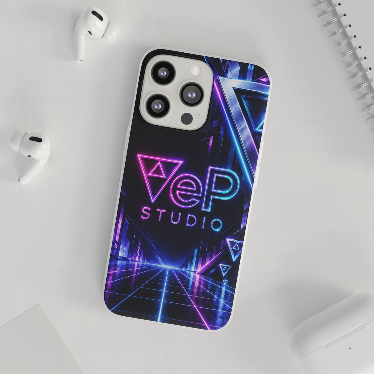 Neon Retro Studio Phone Case – 80s Vaporwave Flexi Case