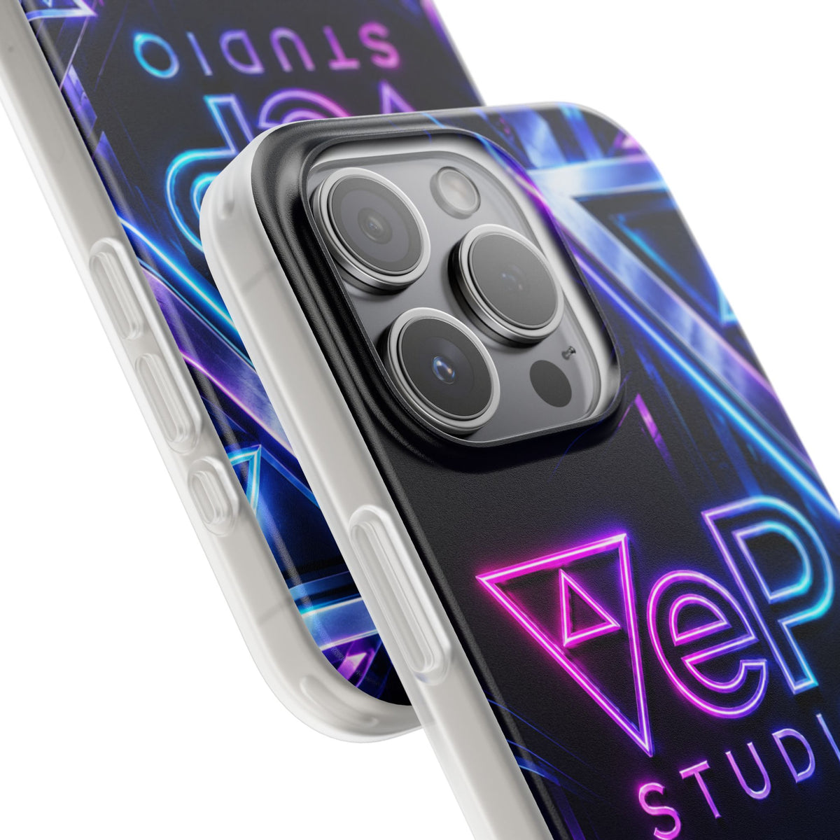 Neon Retro Studio Phone Case – 80s Vaporwave Flexi Case