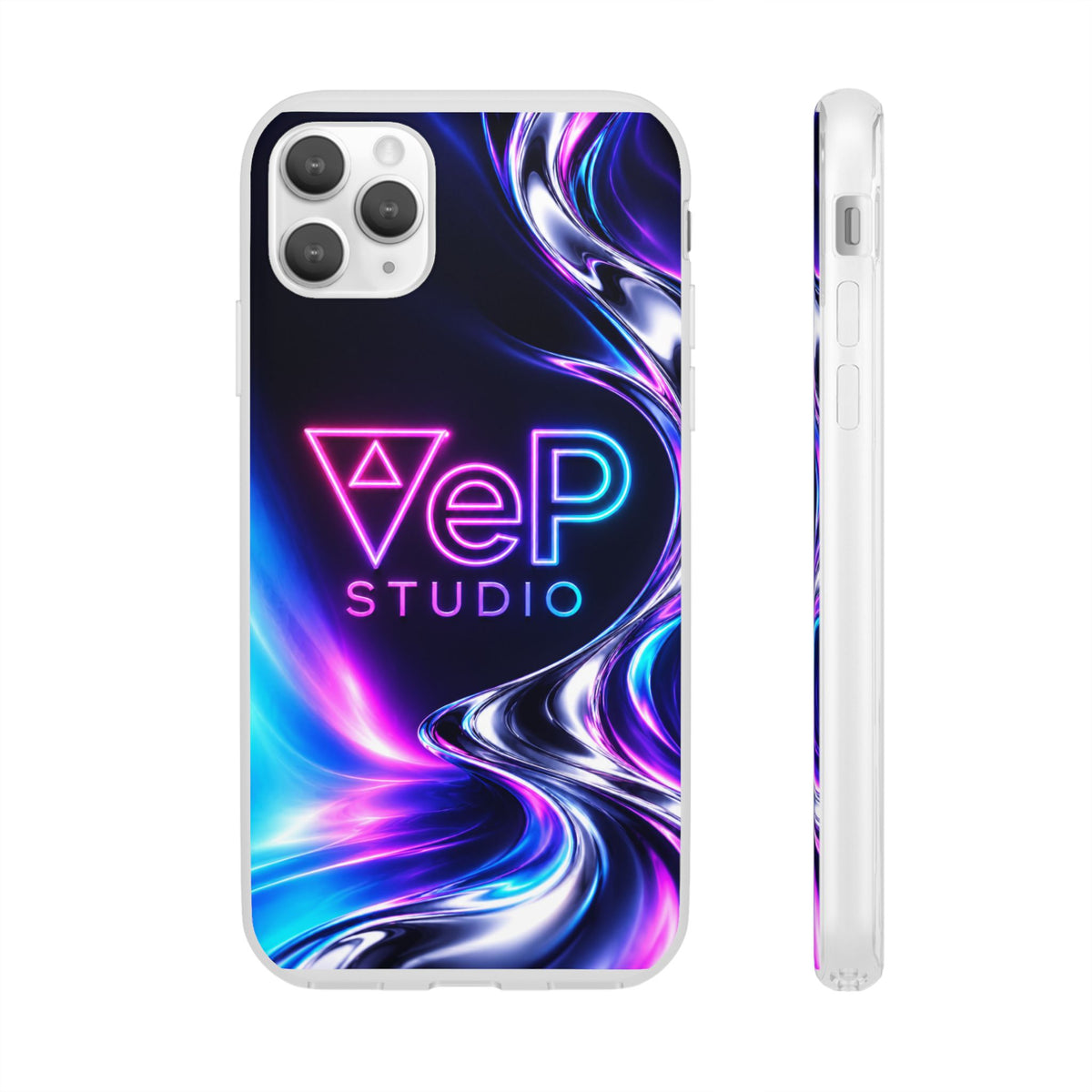 Phone Case — Neon Vaporwave "VeP Studio" Soft Flexi Cover