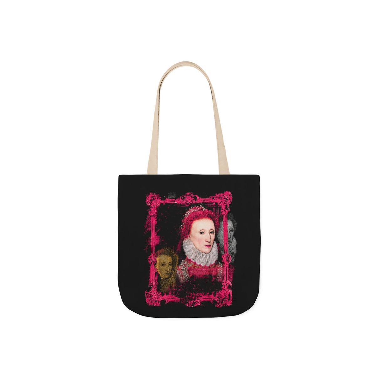 Elizabethan Portrait Tote Bag — Vintage Queen Framed Canvas Tote