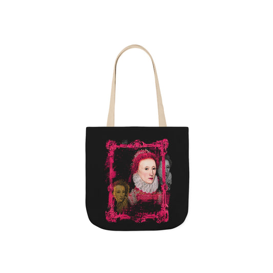 Elizabethan Portrait Tote Bag — Vintage Queen Framed Canvas Tote