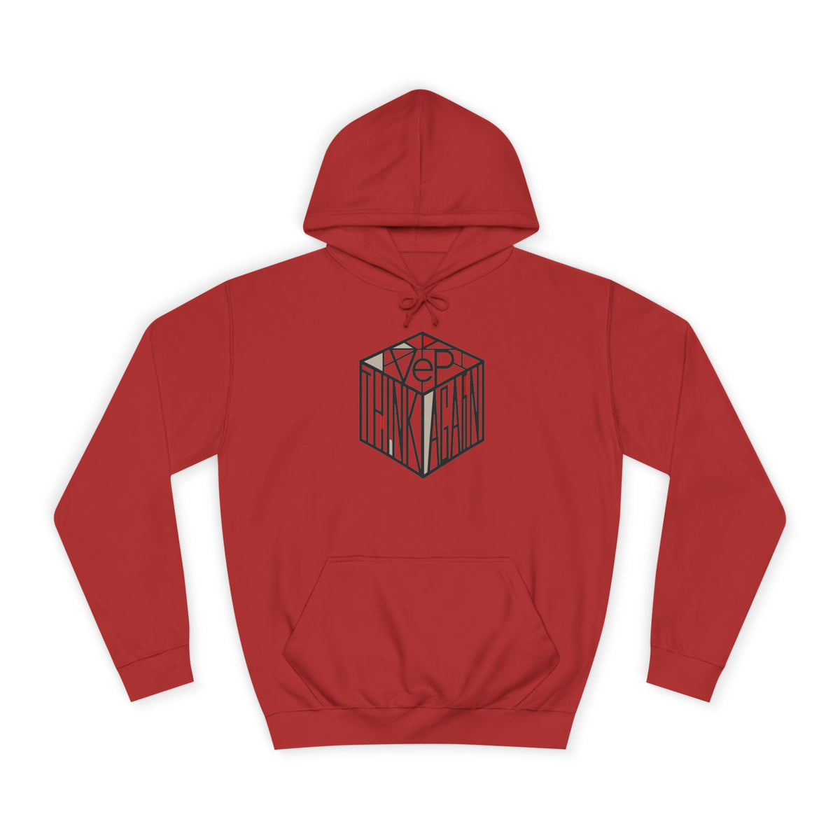 Minimal Geometric Cube Hoodie — 'VeP' Studio Logo Pullover