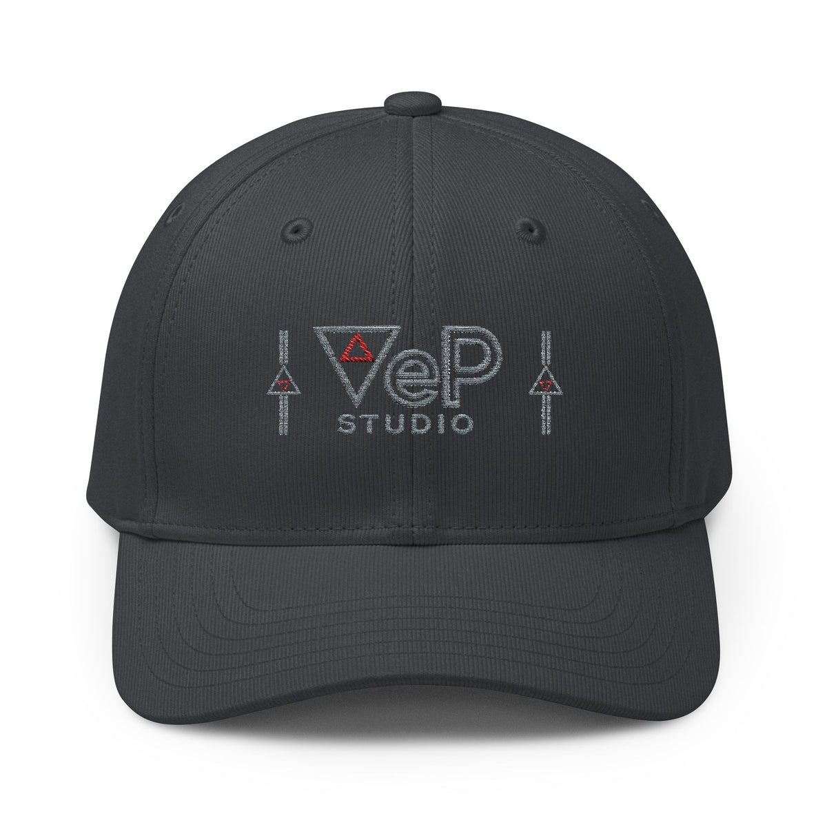Embroidered VeP Studio Logo Baseball Cap — White Adjustable CLIMACOOL Hat