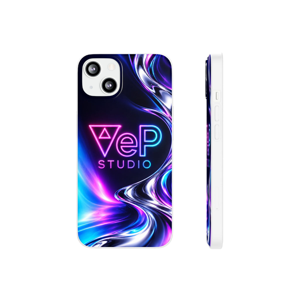 Phone Case — Neon Vaporwave "VeP Studio" Soft Flexi Cover