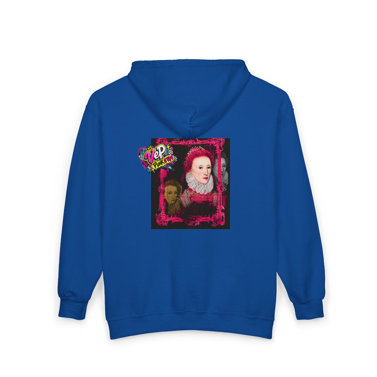 Zip Hoodie — Punk Elizabethan Collage Graphic "Very En Pash"