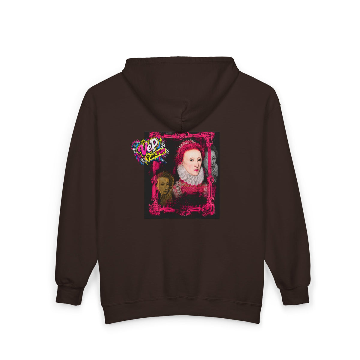 Zip Hoodie — Punk Elizabethan Collage Graphic "Very En Pash"