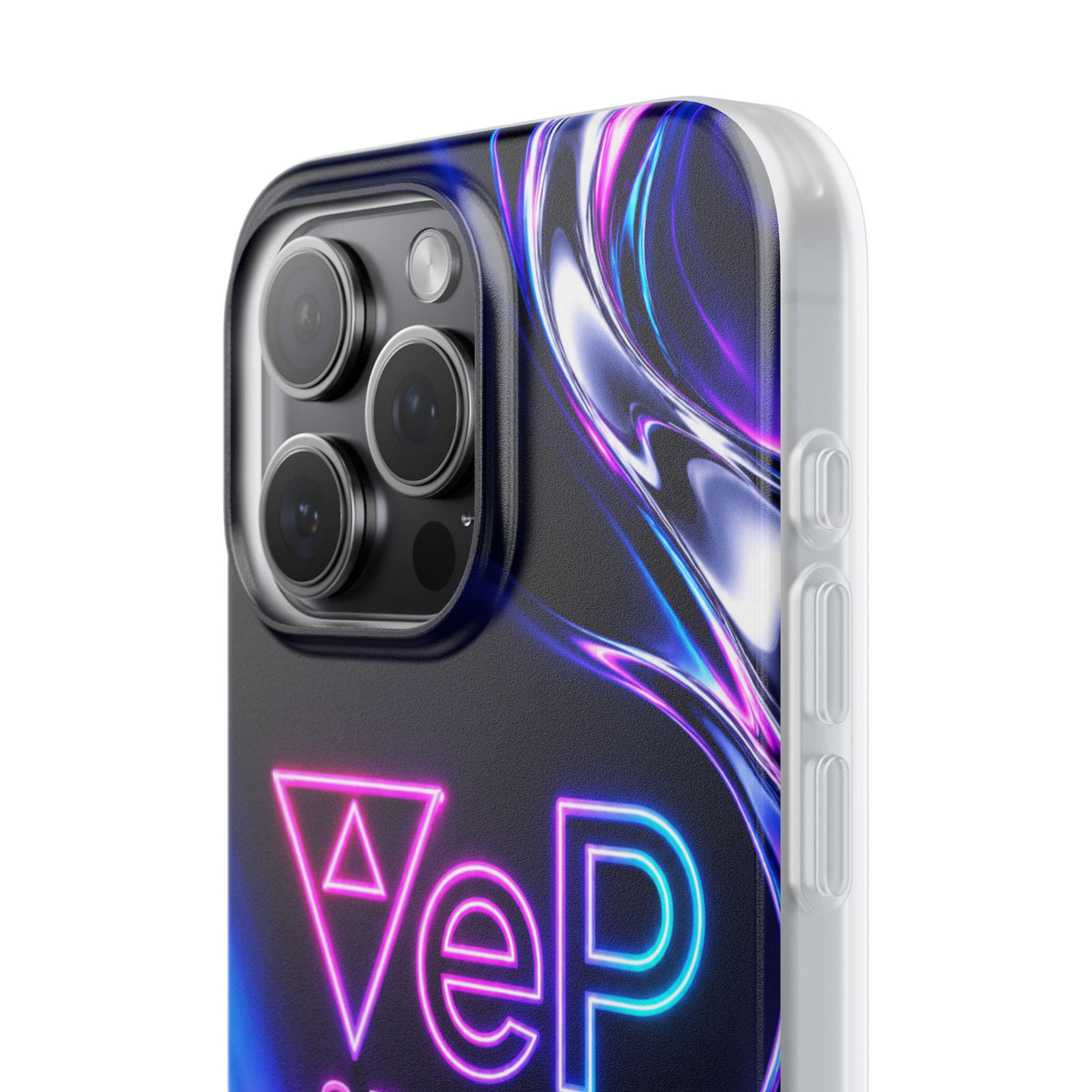 Phone Case — Neon Vaporwave "VeP Studio" Soft Flexi Cover