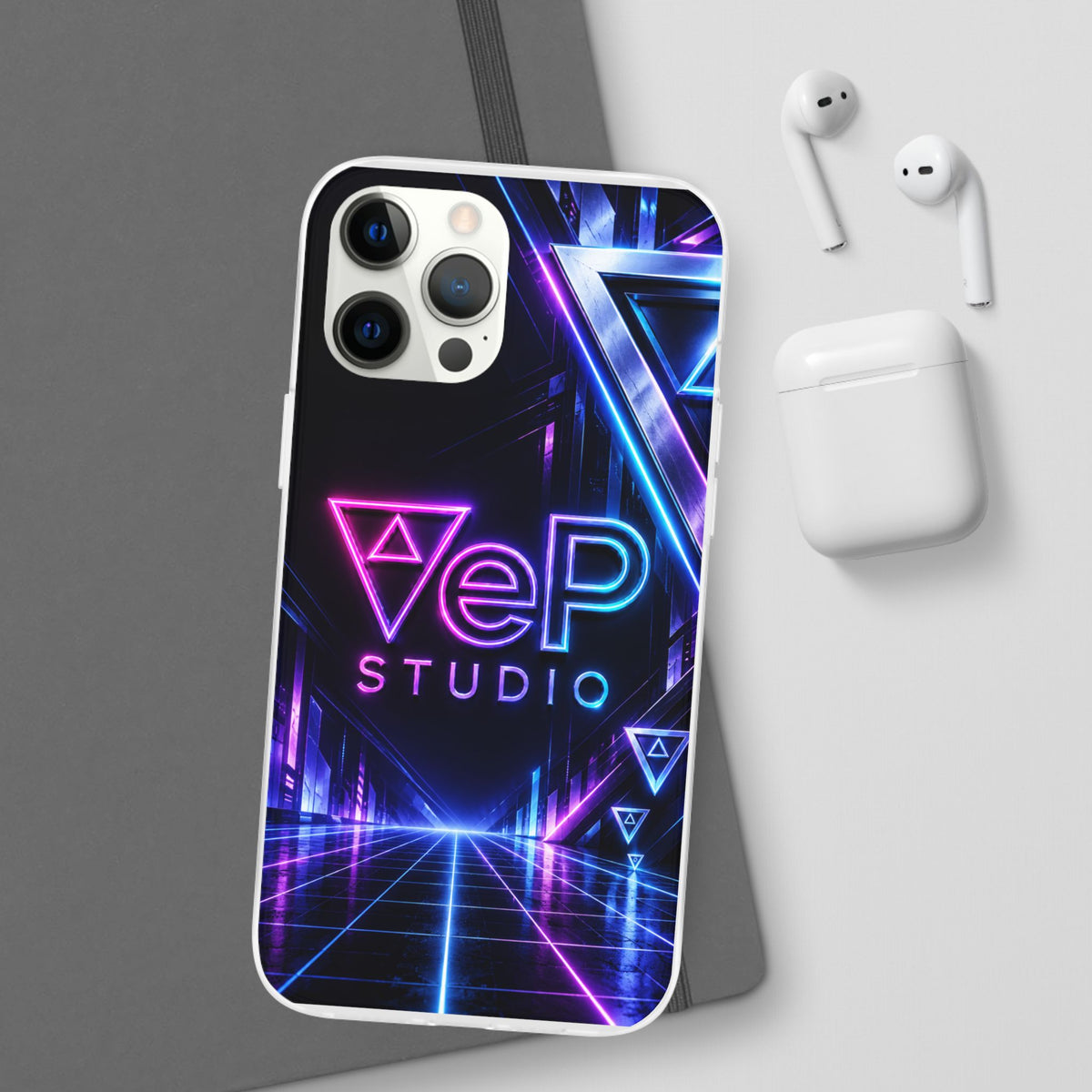 Neon Retro Studio Phone Case – 80s Vaporwave Flexi Case