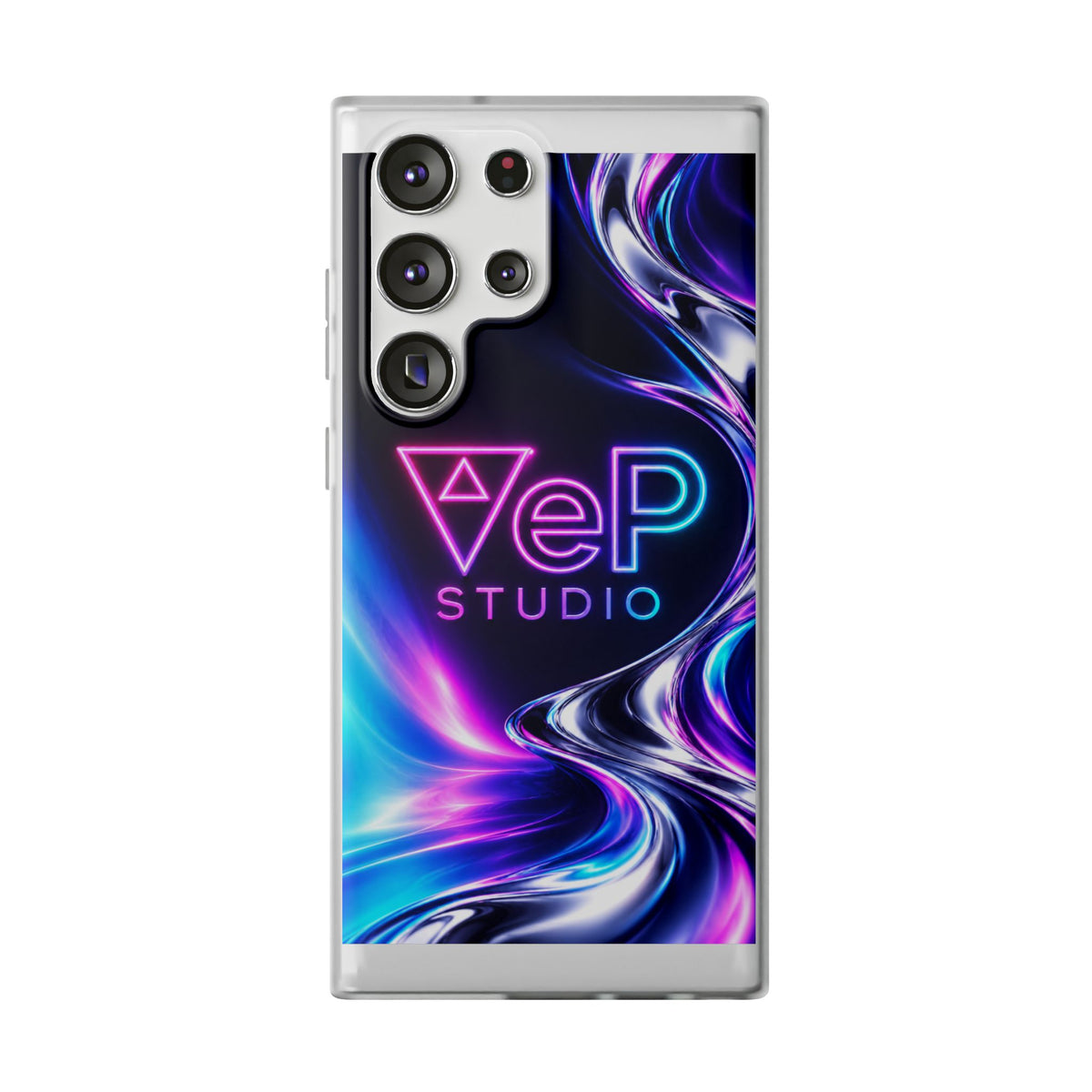 Phone Case — Neon Vaporwave "VeP Studio" Soft Flexi Cover