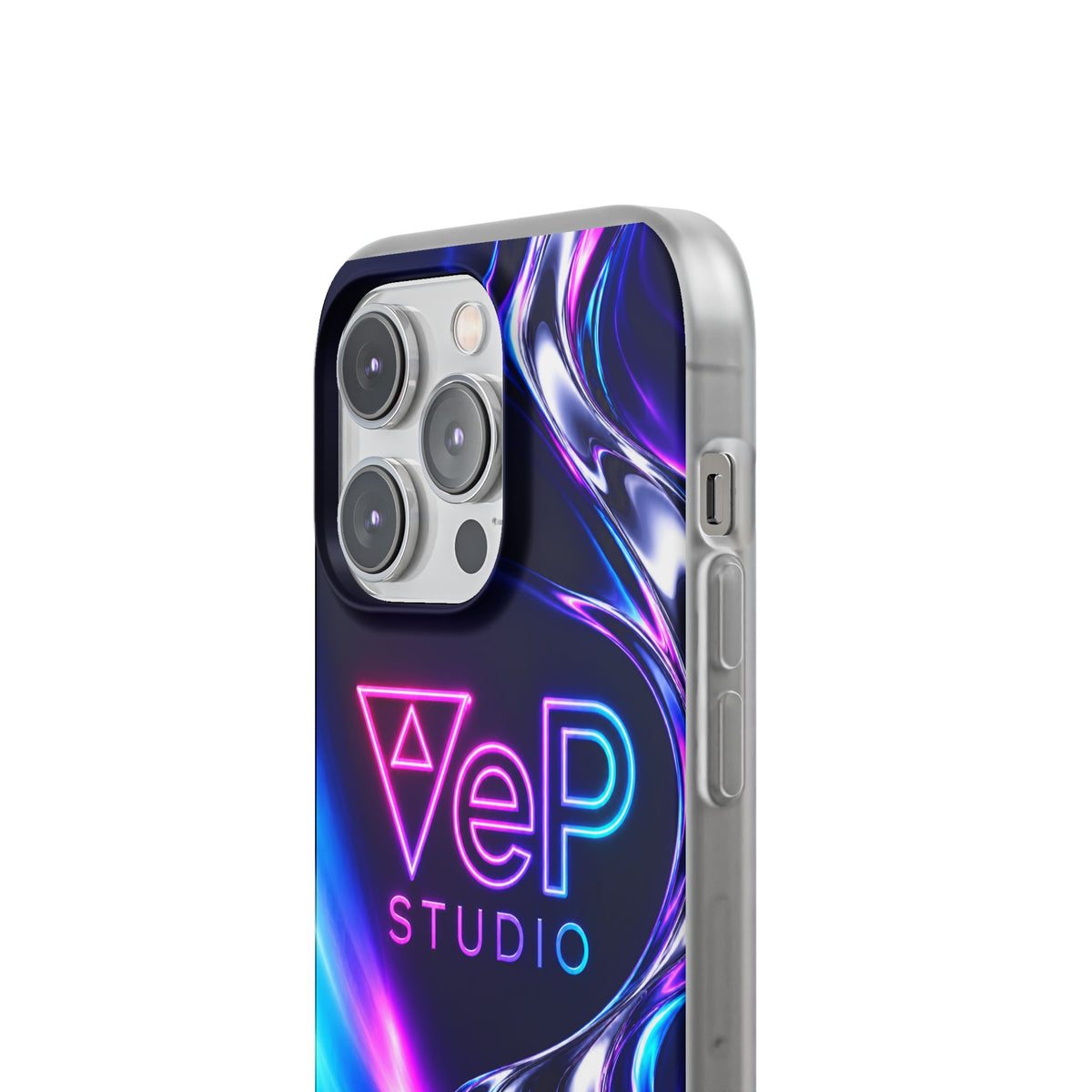 Phone Case — Neon Vaporwave "VeP Studio" Soft Flexi Cover