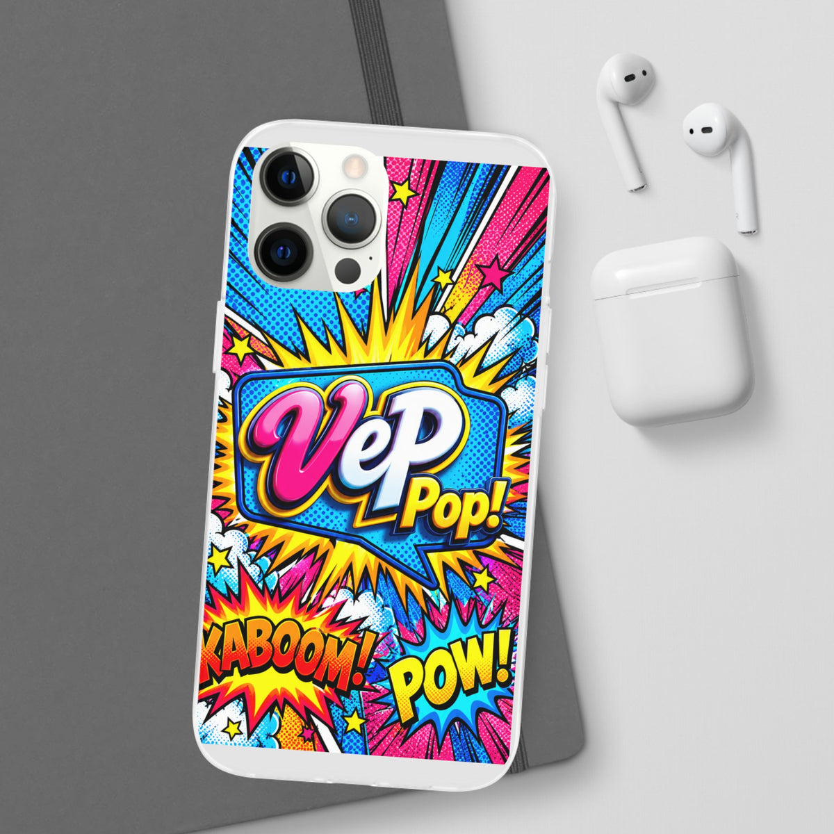 Pop Art Comic Phone Case — "VeP Pop!" Graphic Shockwave Design