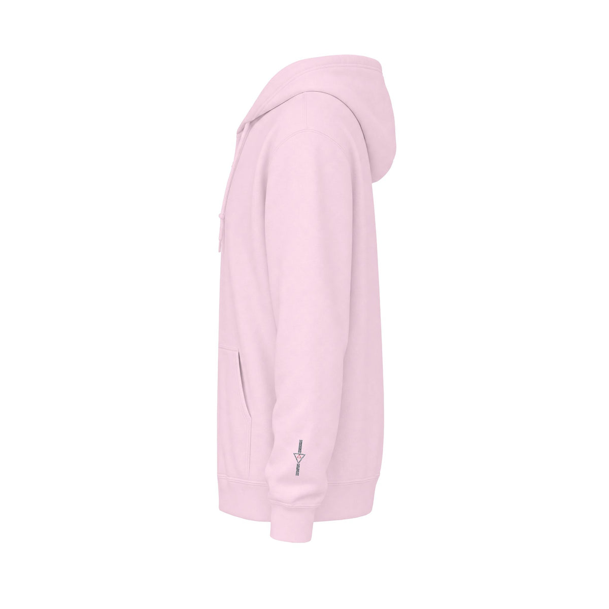 Zip Hoodie with Black Cube Graphic – Minimal Geometric Streetwear