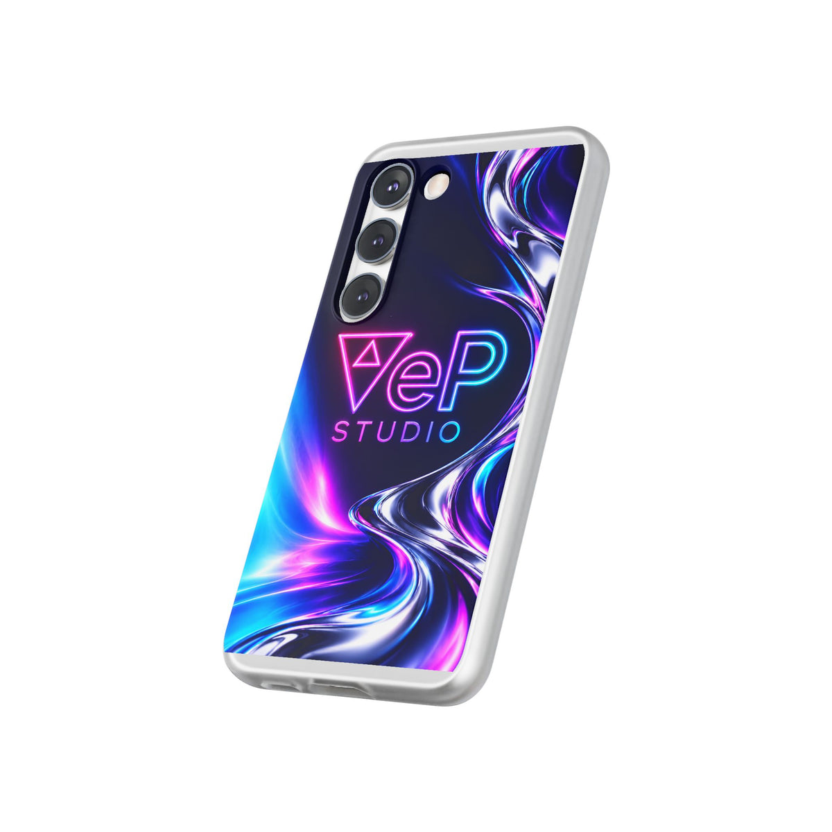 Phone Case — Neon Vaporwave "VeP Studio" Soft Flexi Cover