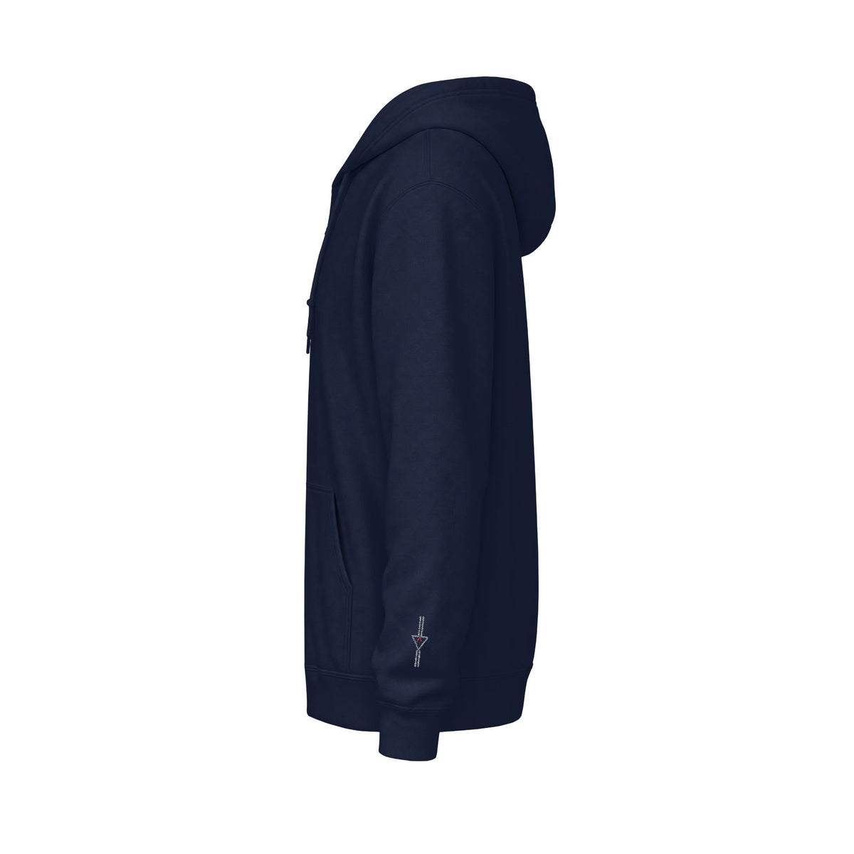 Zip Hoodie with Black Cube Graphic – Minimal Geometric Streetwear