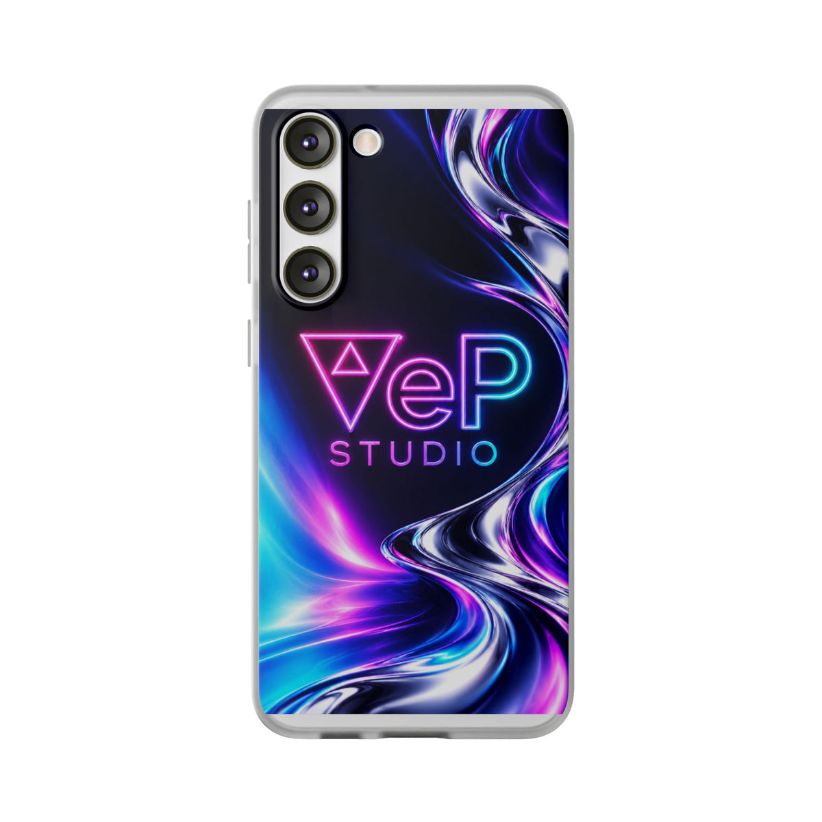 Phone Case — Neon Vaporwave "VeP Studio" Soft Flexi Cover