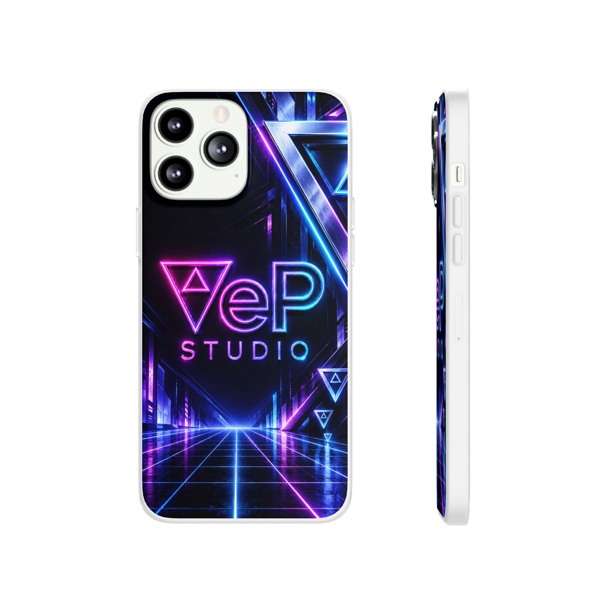 Neon Retro Studio Phone Case – 80s Vaporwave Flexi Case