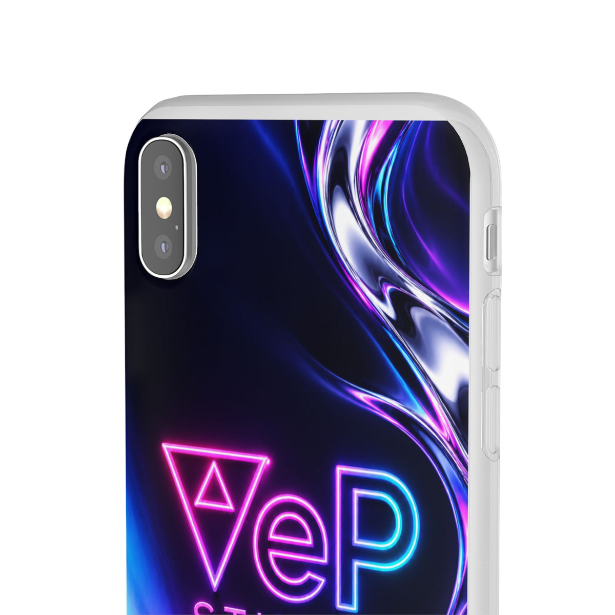 Phone Case — Neon Vaporwave "VeP Studio" Soft Flexi Cover