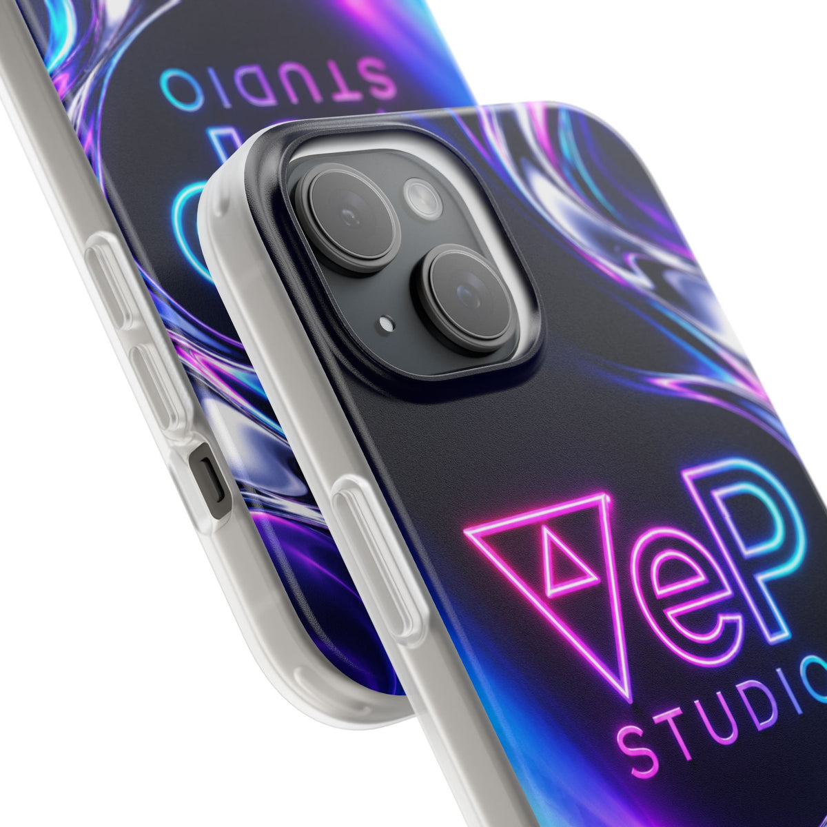 Phone Case — Neon Vaporwave "VeP Studio" Soft Flexi Cover