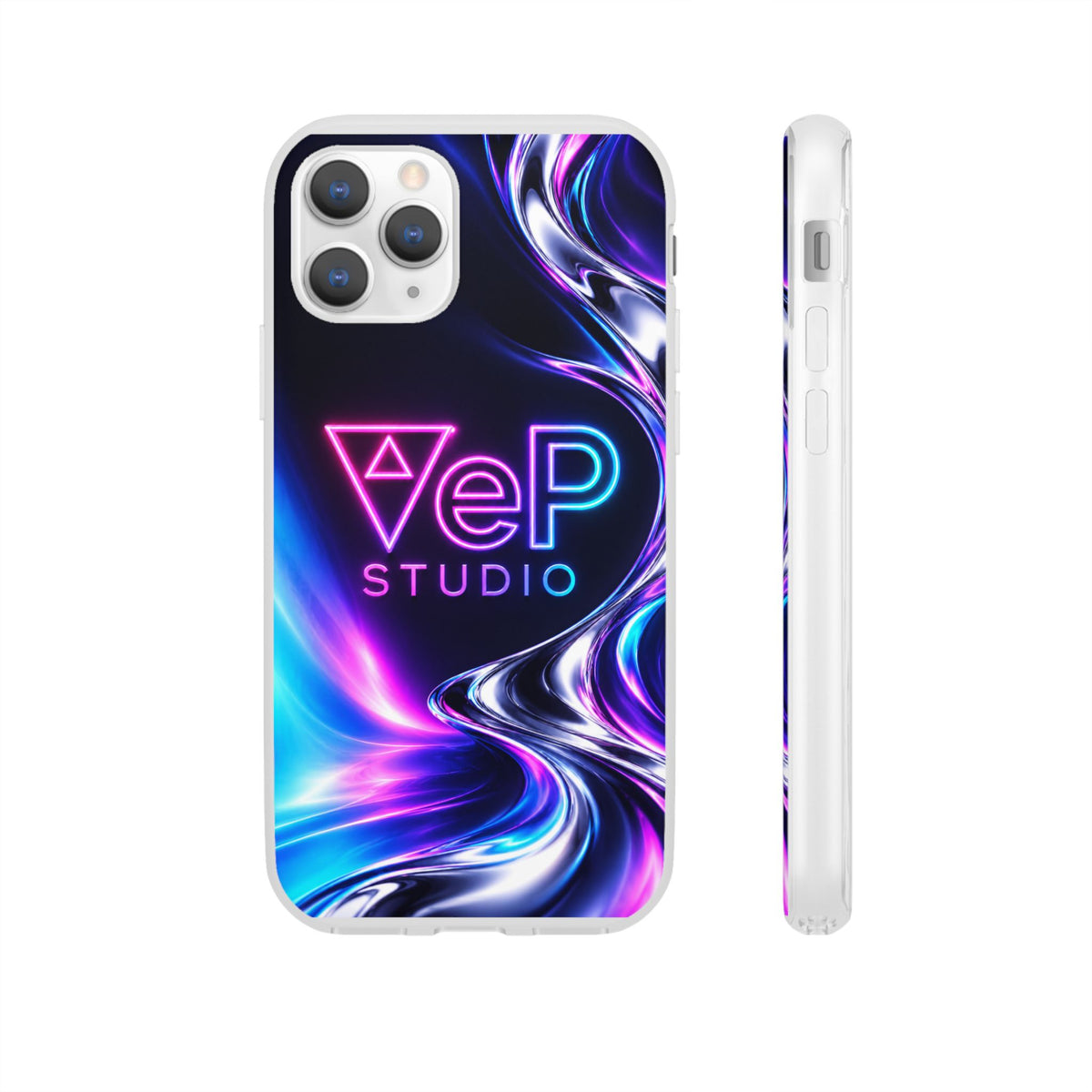 Phone Case — Neon Vaporwave "VeP Studio" Soft Flexi Cover