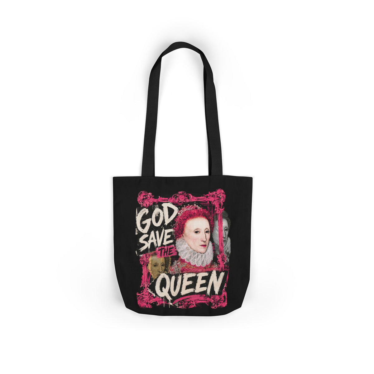 Elizabethan Portrait Tote Bag — Vintage Queen Framed Canvas Tote