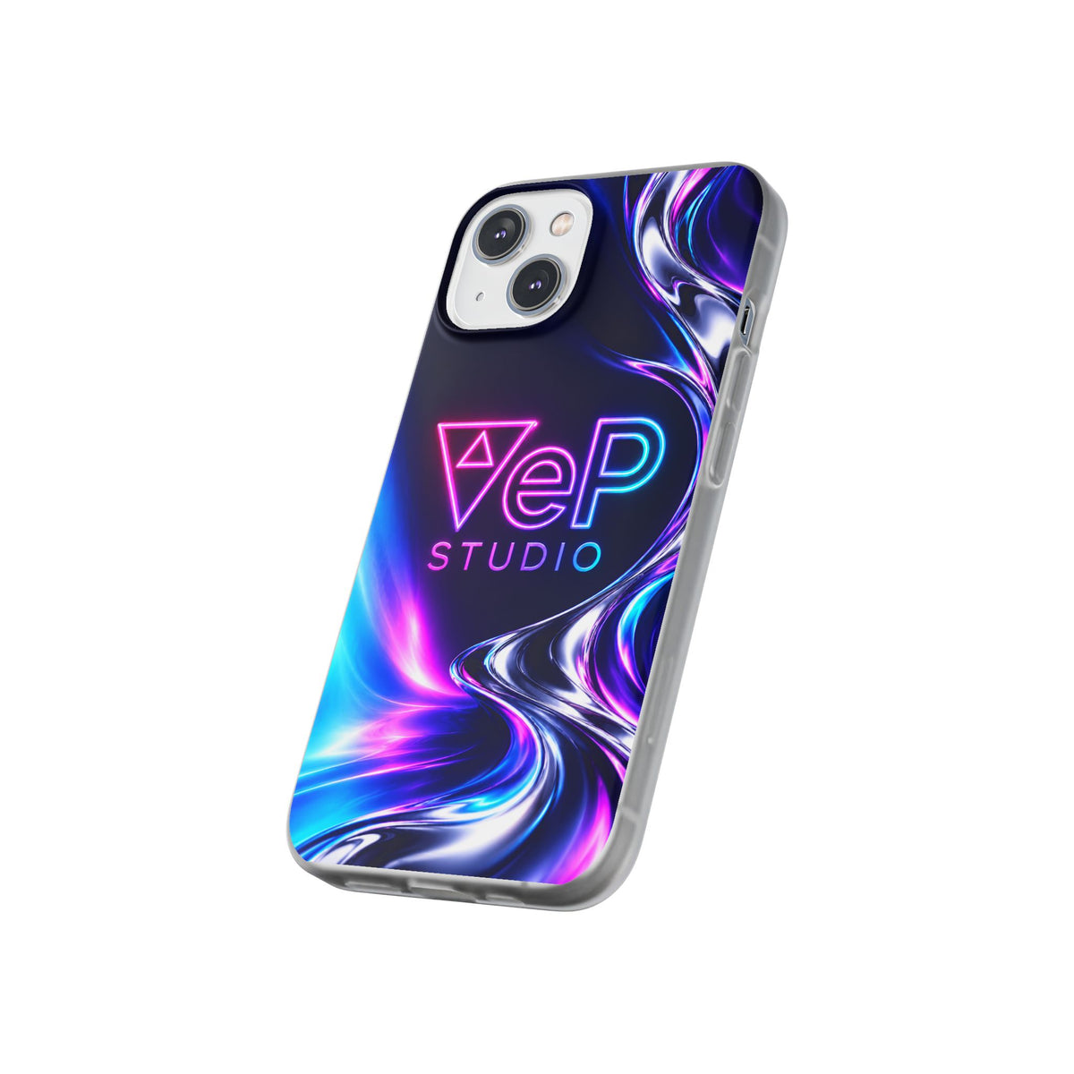Phone Case — Neon Vaporwave "VeP Studio" Soft Flexi Cover