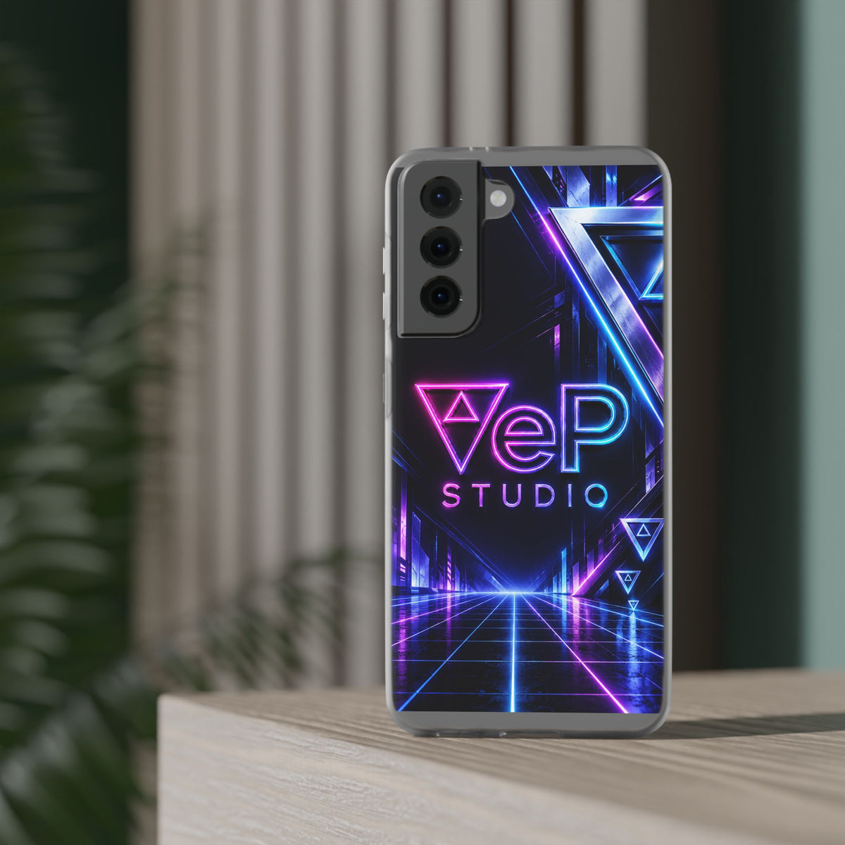Neon Retro Studio Phone Case – 80s Vaporwave Flexi Case