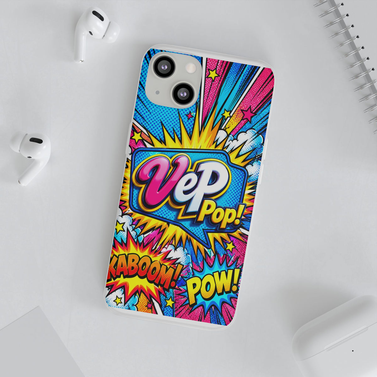 Pop Art Comic Phone Case — "VeP Pop!" Graphic Shockwave Design