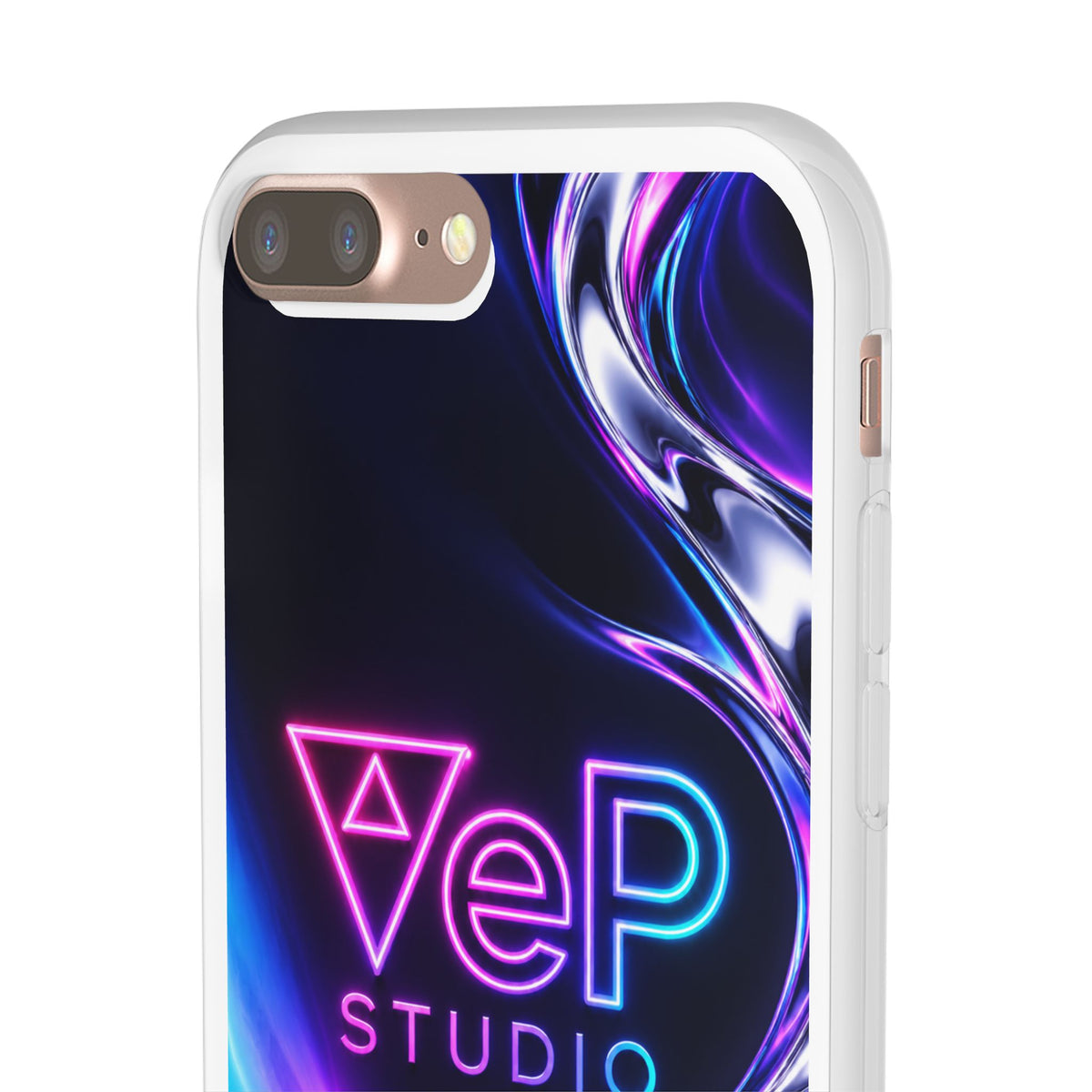 Phone Case — Neon Vaporwave "VeP Studio" Soft Flexi Cover