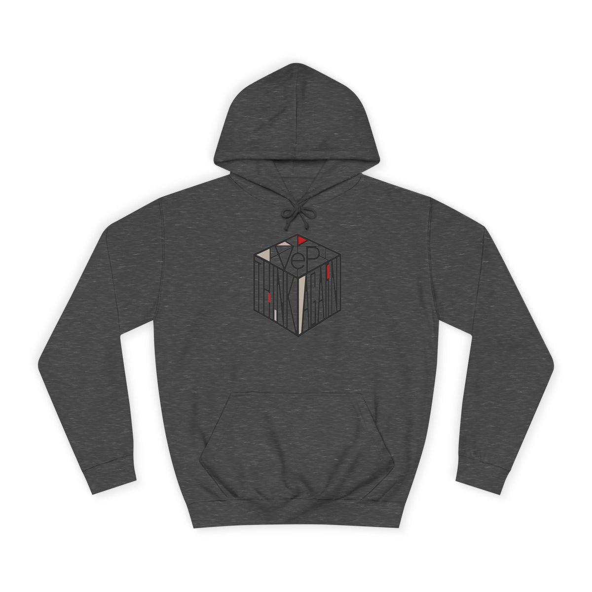 Minimal Geometric Cube Hoodie — 'VeP' Studio Logo Pullover