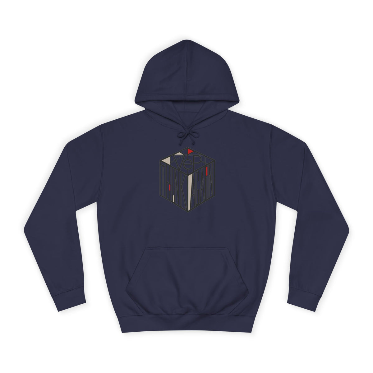Minimal Geometric Cube Hoodie — 'VeP' Studio Logo Pullover