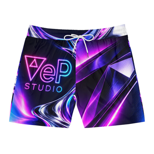 Neon Vibe Swim Shorts — Men's Mid-Length Swim Shorts