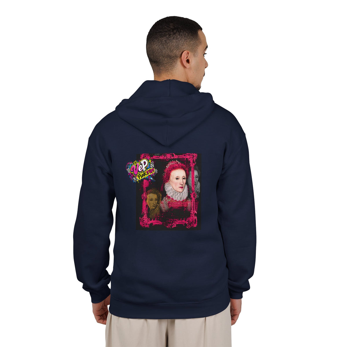 Zip Hoodie — Punk Elizabethan Collage Graphic "Very En Pash"