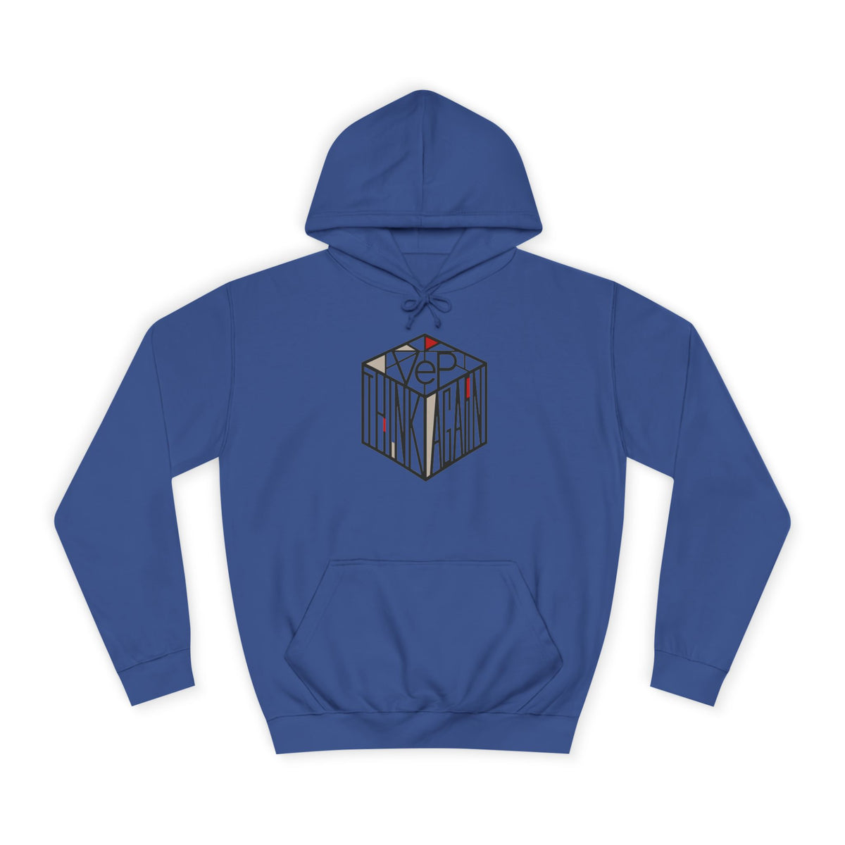 Minimal Geometric Cube Hoodie — 'VeP' Studio Logo Pullover