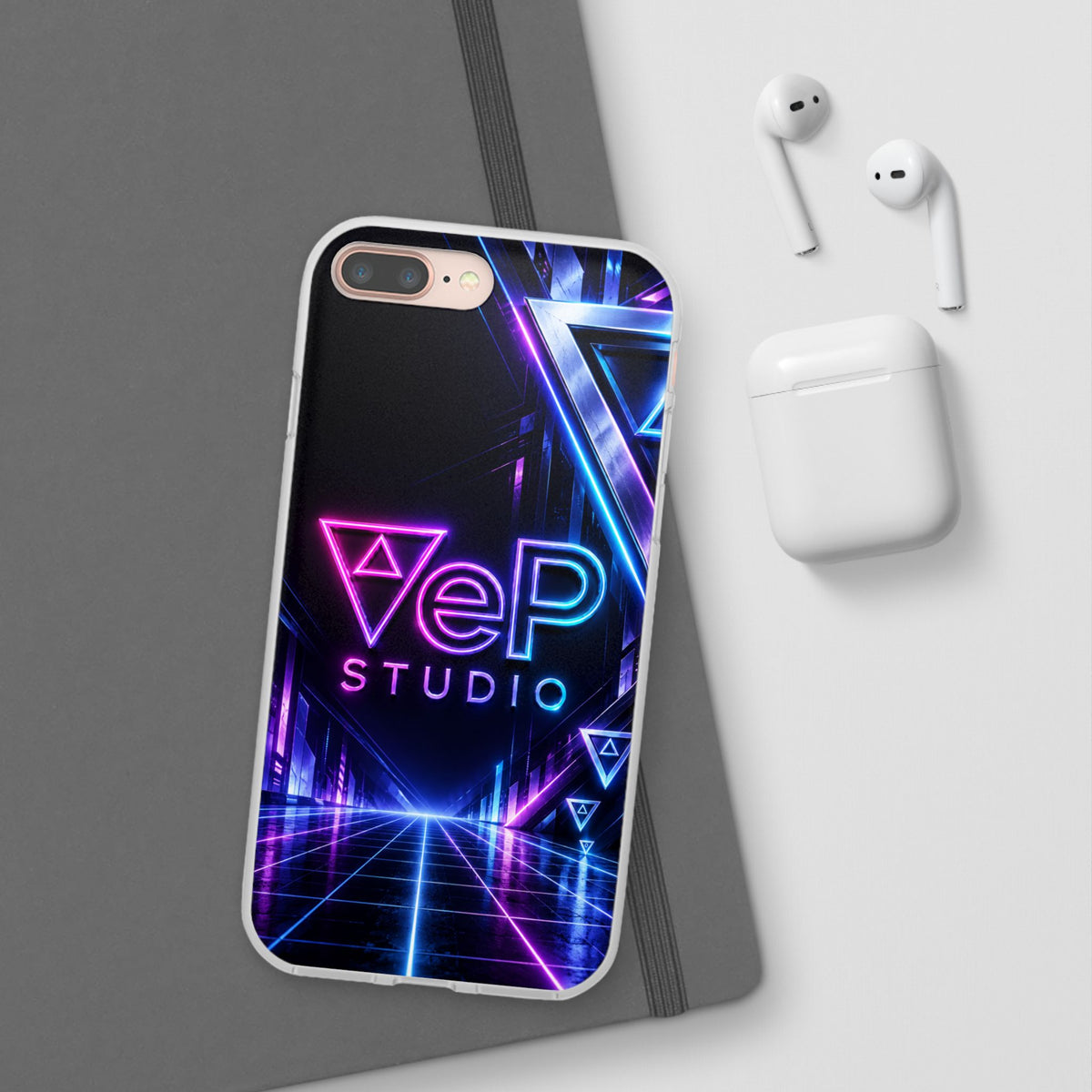 Neon Retro Studio Phone Case – 80s Vaporwave Flexi Case
