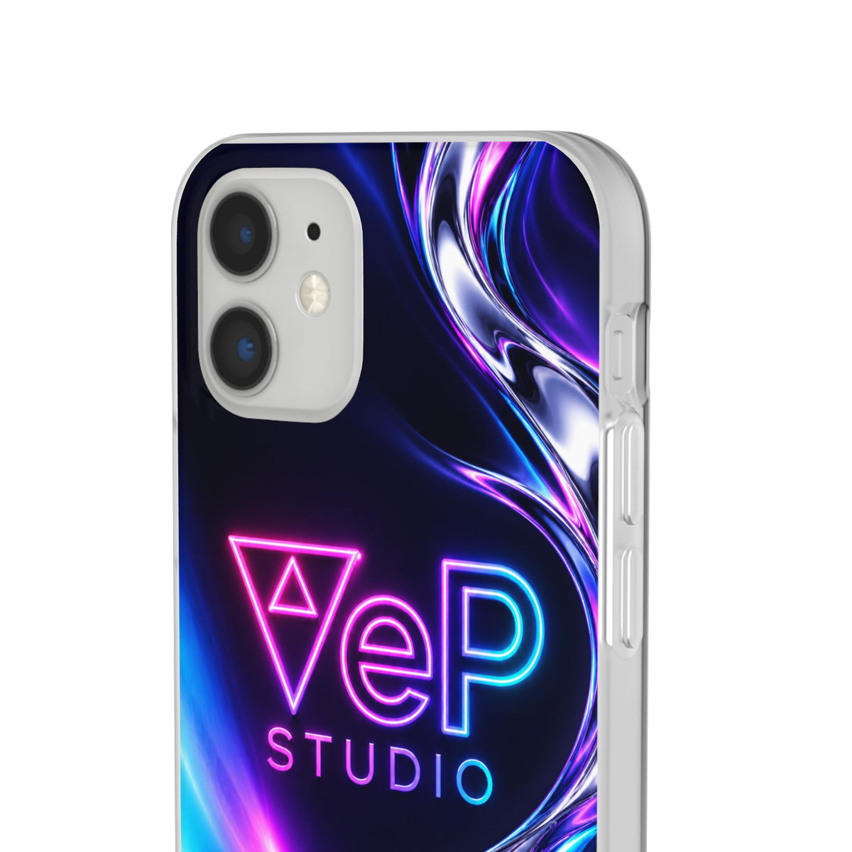 Phone Case — Neon Vaporwave "VeP Studio" Soft Flexi Cover