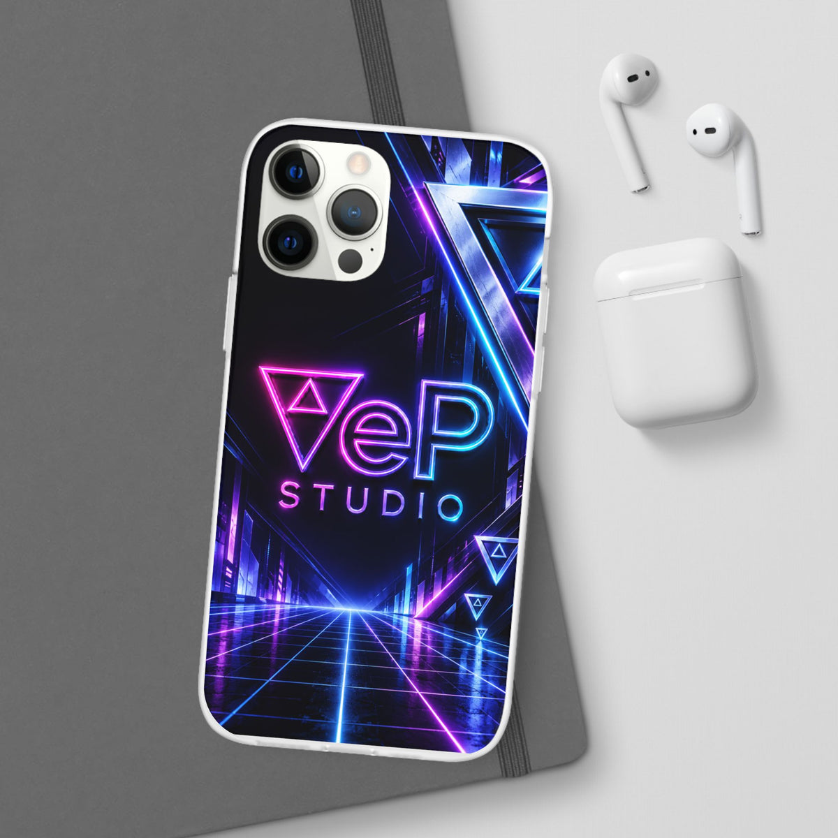 Neon Retro Studio Phone Case – 80s Vaporwave Flexi Case