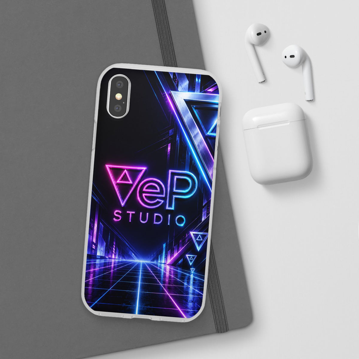 Neon Retro Studio Phone Case – 80s Vaporwave Flexi Case