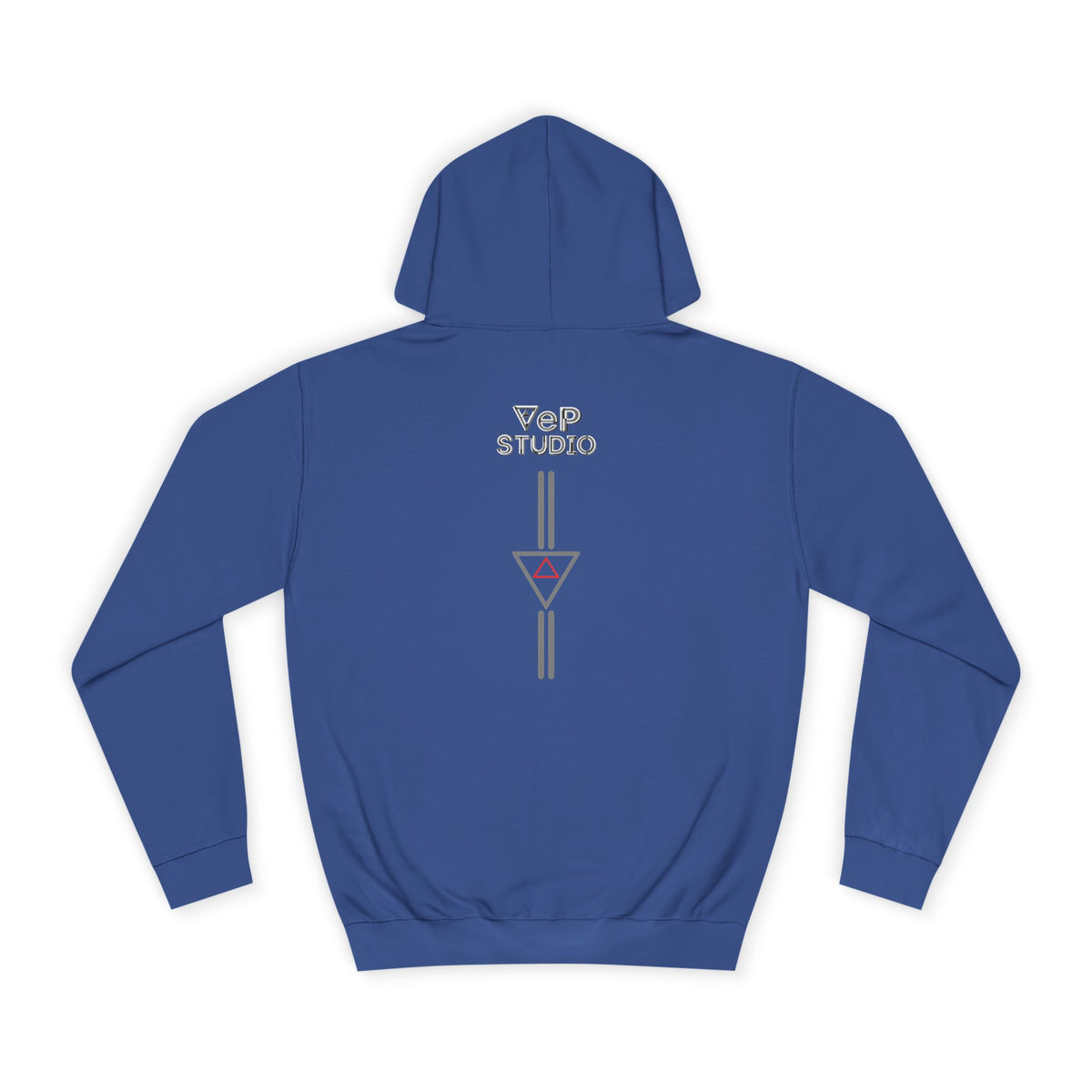 Minimal Geometric Cube Hoodie — 'VeP' Studio Logo Pullover