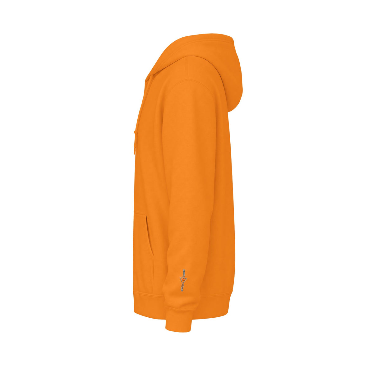 Zip Hoodie with Black Cube Graphic – Minimal Geometric Streetwear