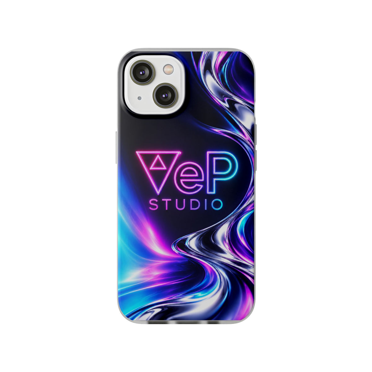 Phone Case — Neon Vaporwave "VeP Studio" Soft Flexi Cover