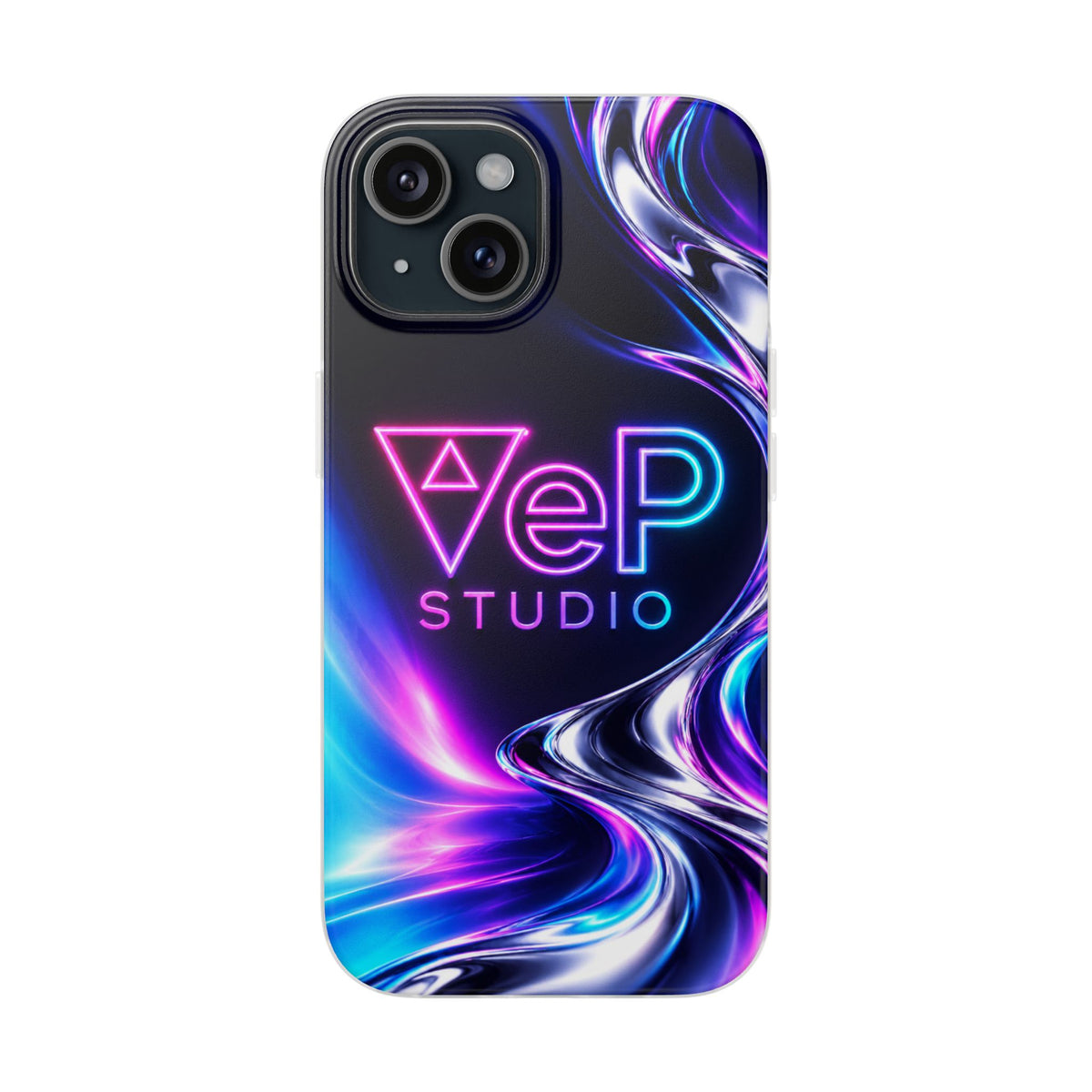 Phone Case — Neon Vaporwave "VeP Studio" Soft Flexi Cover