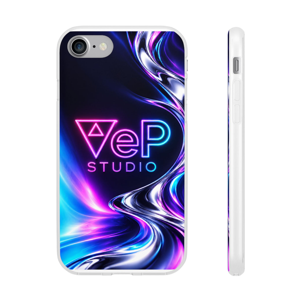 Phone Case — Neon Vaporwave "VeP Studio" Soft Flexi Cover