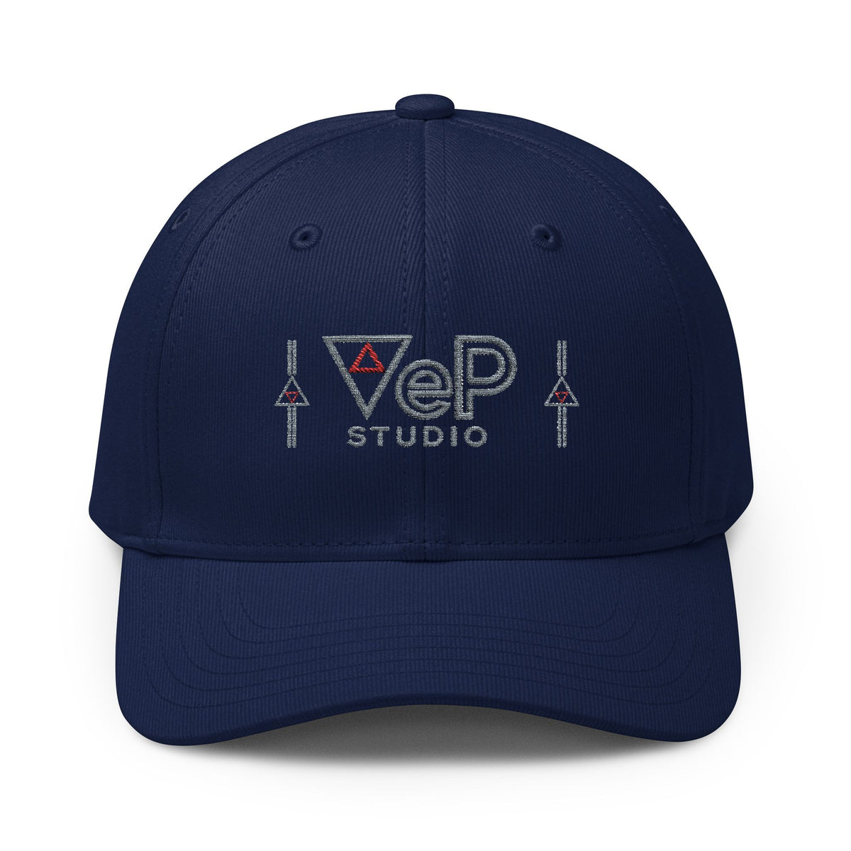 Embroidered VeP Studio Logo Baseball Cap — White Adjustable CLIMACOOL Hat