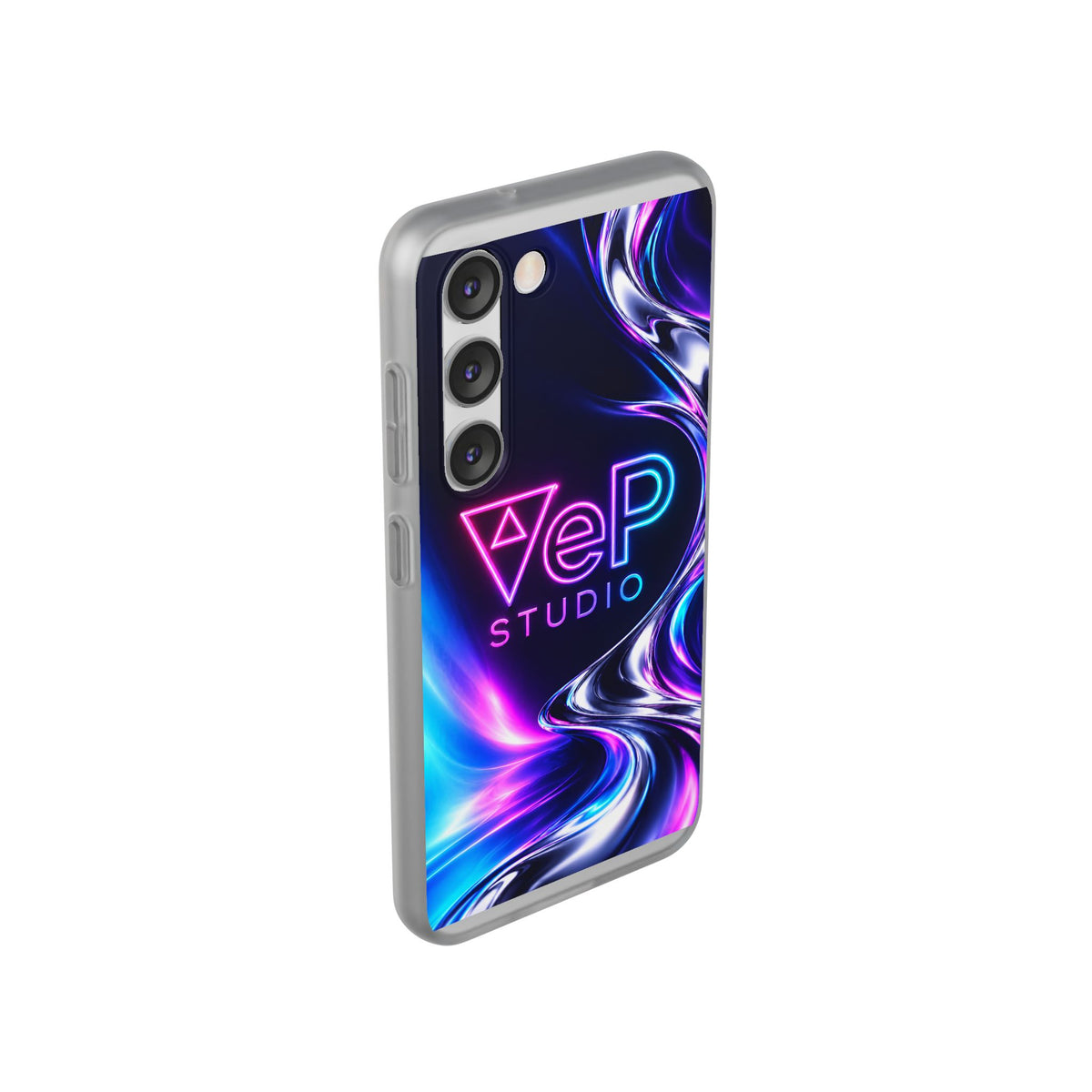 Phone Case — Neon Vaporwave "VeP Studio" Soft Flexi Cover
