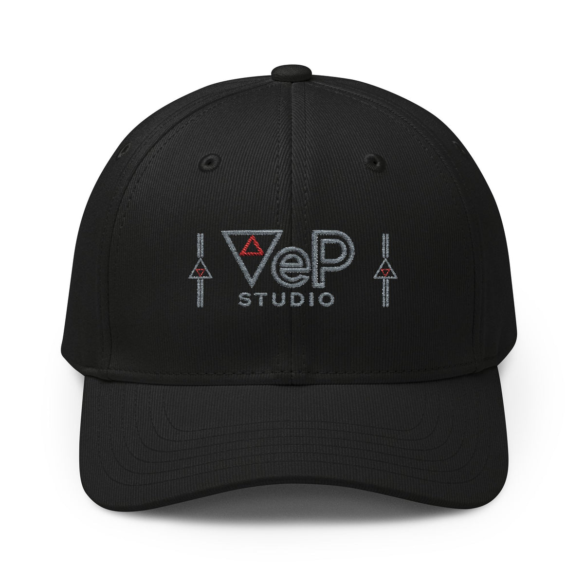 Embroidered VeP Studio Logo Baseball Cap — White Adjustable CLIMACOOL Hat