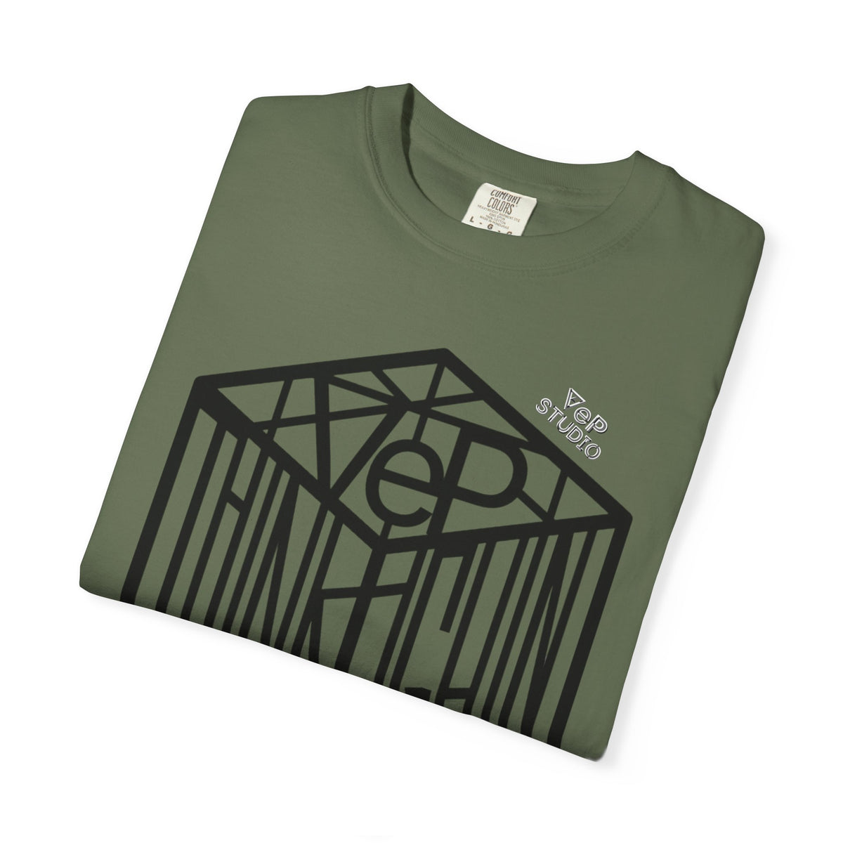 Think Outside the Box T-Shirt — Optical Cube Design with “Looking” Back Text